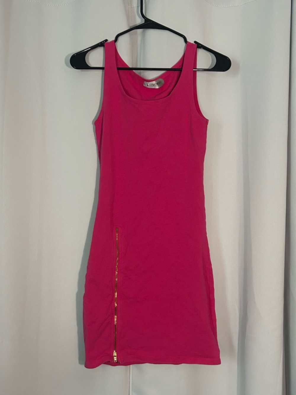 Pink Sleeveless Tank Dress with Side Zip